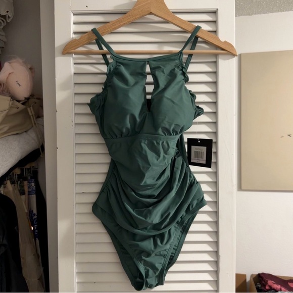 Ellen Tracy One-Piece SwimsuitDark Sage6NWT